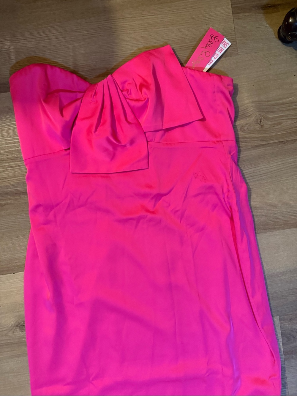 Lilly Pulitzer Hot Pink Strapless Maxi Dress with Bow - Picture 4 of 13